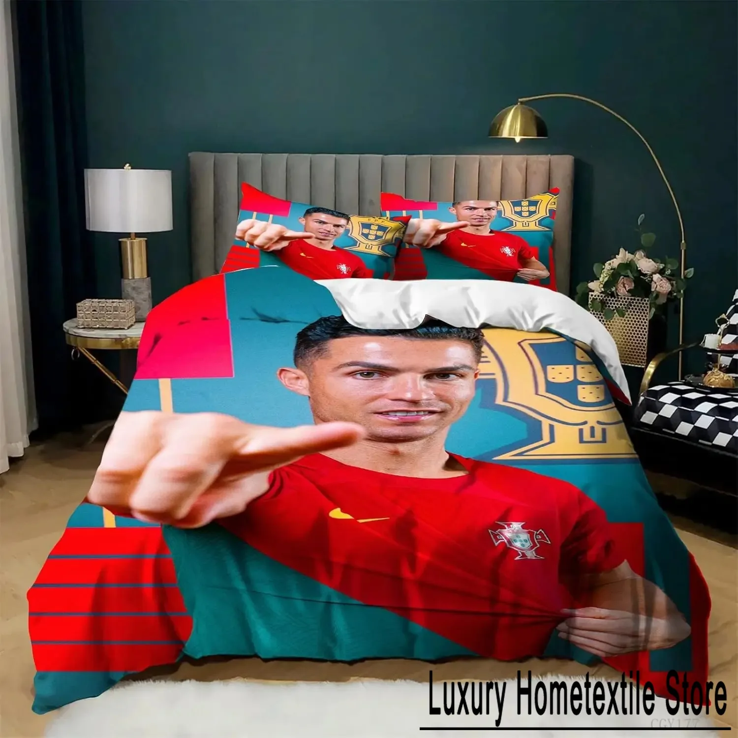 3-х предметный пододеяльник Роналду CR7 комплект постельного белья с футбольным
