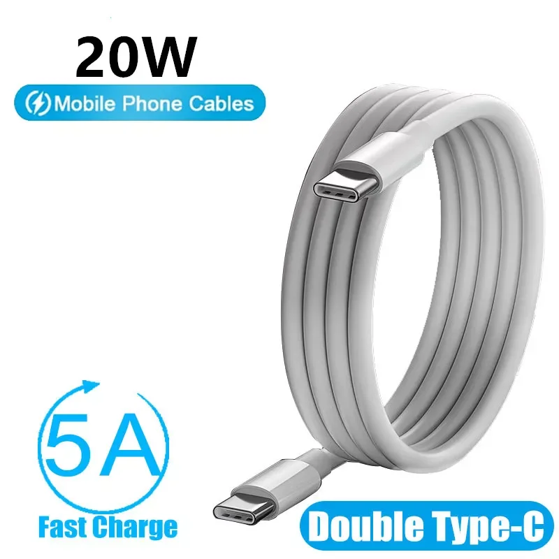 

5A Fast Charge USB C To USB Type C Cable 20W PD Phone Charger Cord For Xiaomi 12 Samsung Macbook iPad Quick Charge USB C Cable