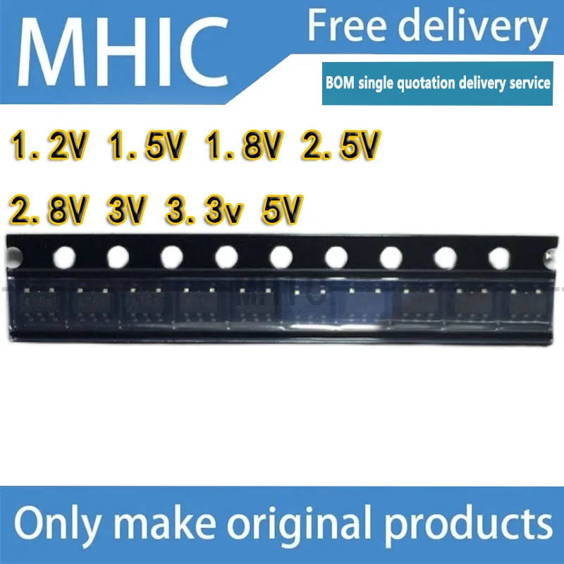 

50PCS~LOT Free Shipping 1.2V 1.5V 1.8V 2.5V 2.8V 3V 3.3v 5V SMD 5-pin low dropout linear voltage regulator chip