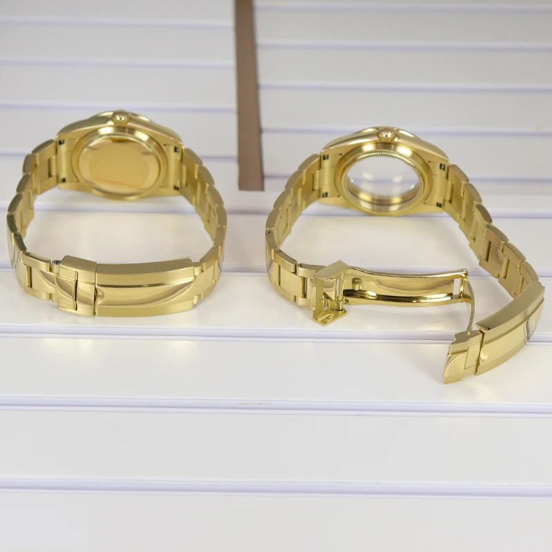 Корпус часов Fenya Gold 36 мм 40 сапфировое стекло детали ремешка для Seiko Nh34 Nh35 Nh36 4R36 Miyota