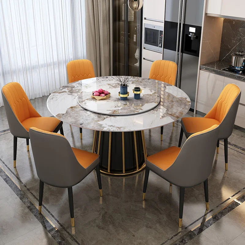 Фото # Nordic Esstisch Basis Marmorplatte Möbel Sinter stein Edelstahl для Wohnzimmer Hotel №5