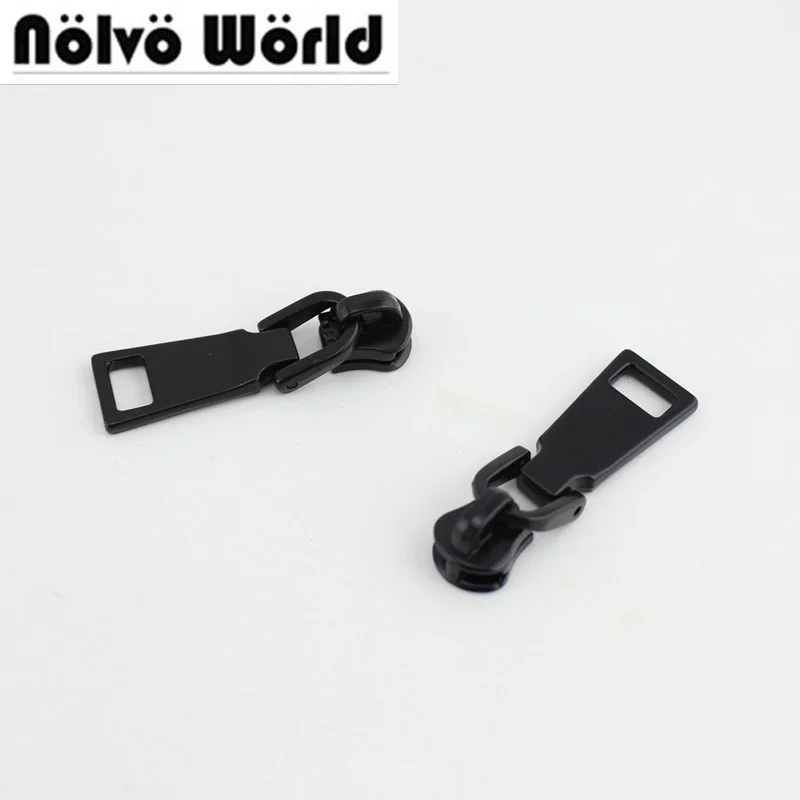 

50 шт. 5 # темный черный металлический нейлоновый наконечник на молнии с зубцами, ползунок с металлическим покрытием, сумки для аксессуаров, т...