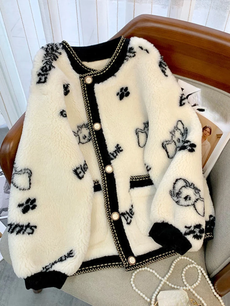 

Модная женская одежда в Корейском стиле, кардиган на осень и зиму, новый элегантный универсальный короткий кардиган из плюша, пальто, женская куртка