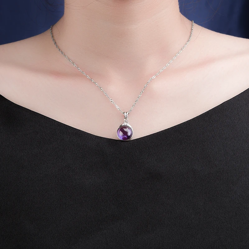 YYSuniee серебряное ожерелье фиолетовое
