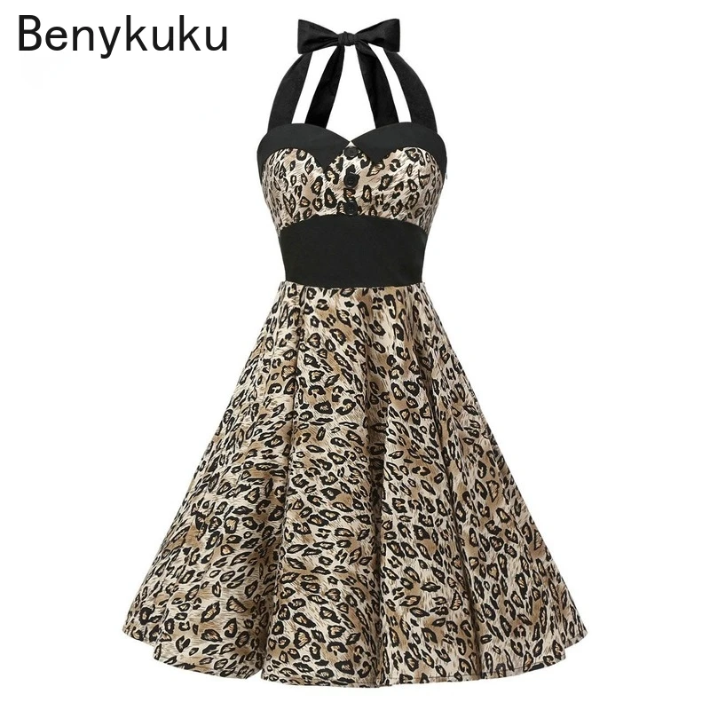 Женское винтажное платье ретро без рукавов розовое вечерние в горошек с лямкой