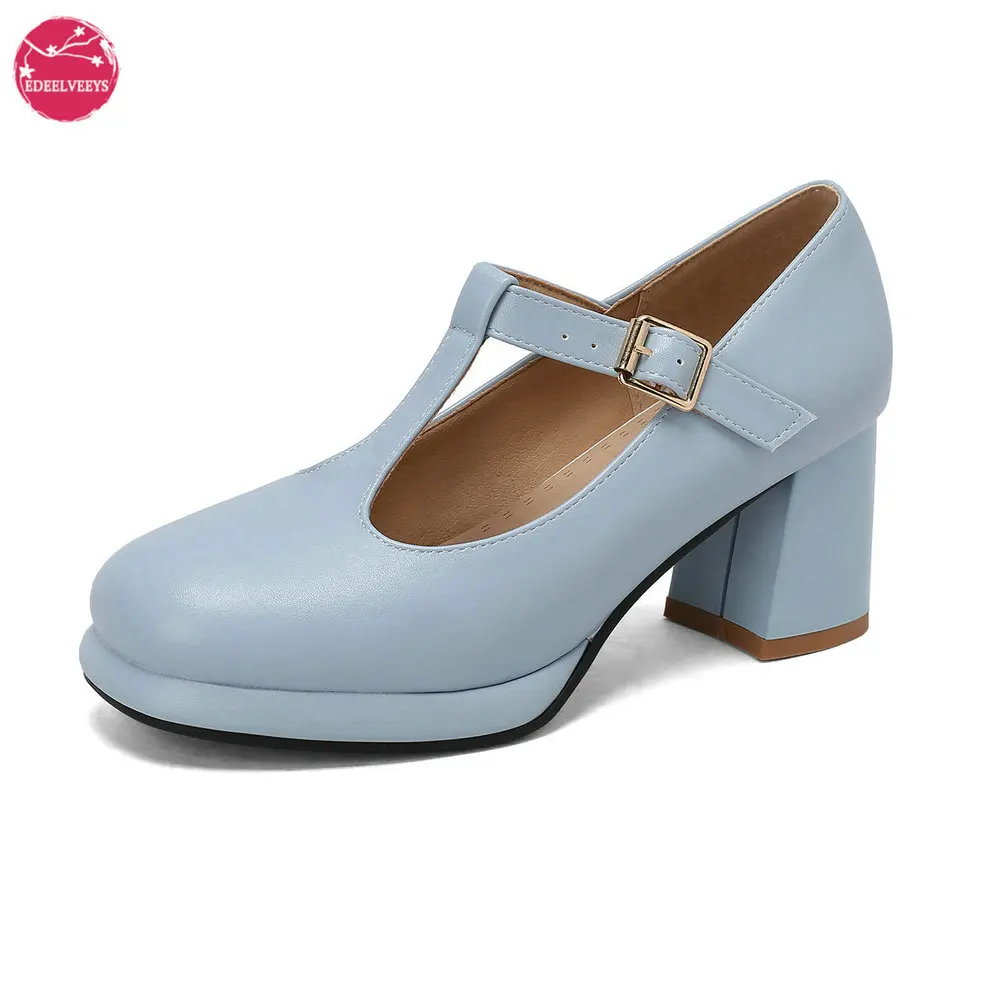 

Women Classic Lolita Platform Mary Jane Shoes with T-Strap and Chunky High Heels New Female Casual Pumps for Vintage Fashion