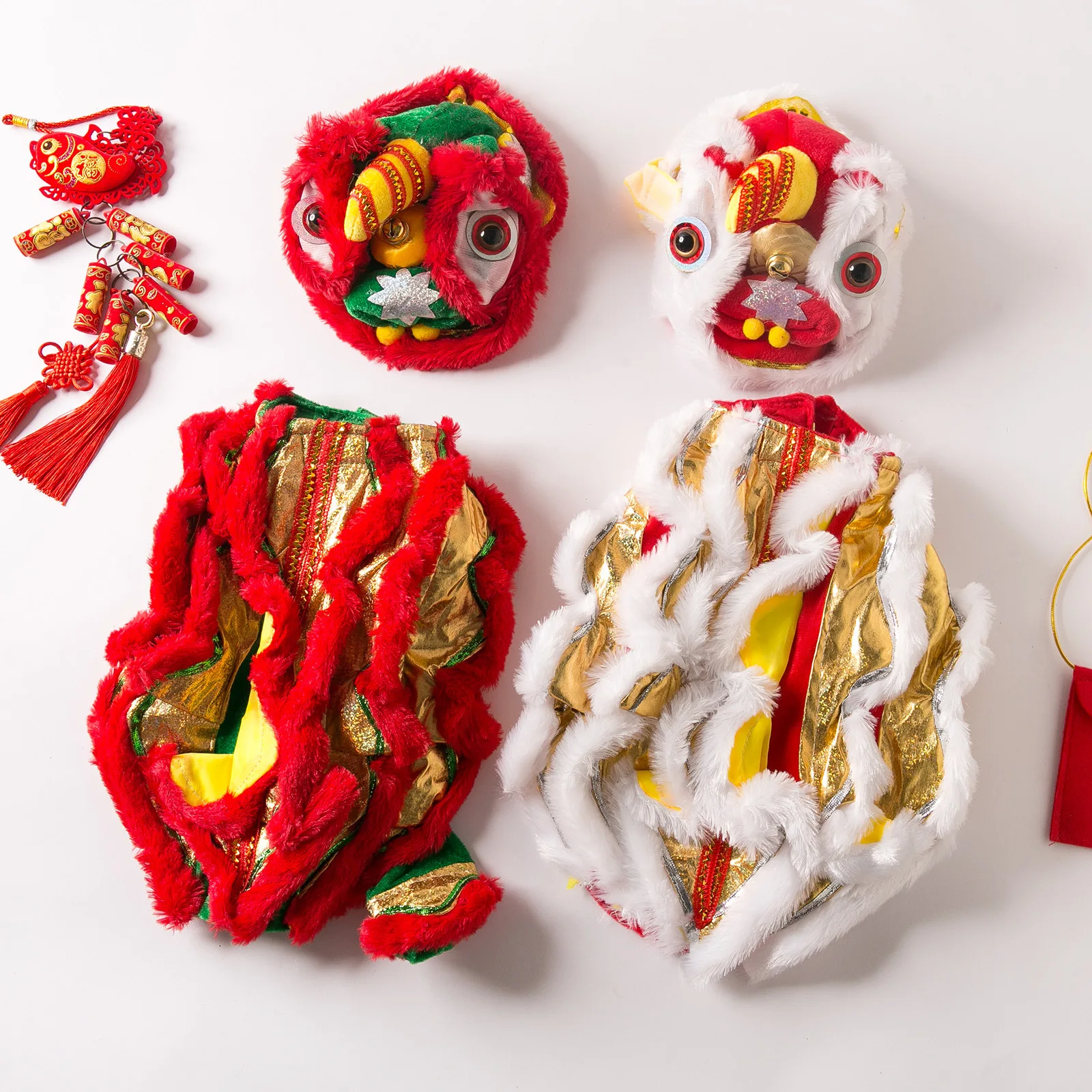 Фото Костюм для собак в стиле танца льва: забавное платье-львенок для корги, тедди и других питомцев №1