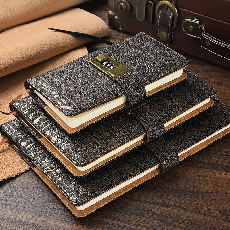 

A5 A6 B5 Codebook Diary with Lock European Retro Notebook Simple Hand Account Book Notepad 200 Pages