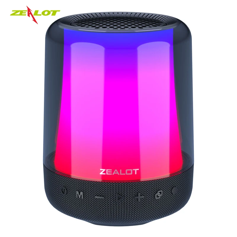 ZEALOT S66 Портативная беспроводная Bluetooth колонка 20W с RGB-лампой для ночного освещения