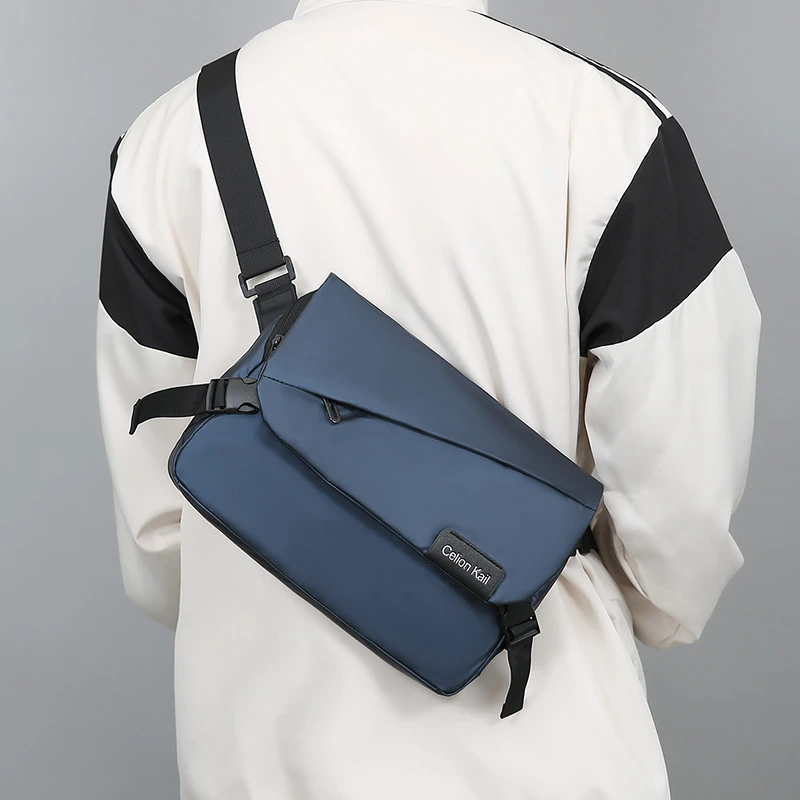 Классическая модная Новая универсальная мужская нейлоновая однотонная сумка