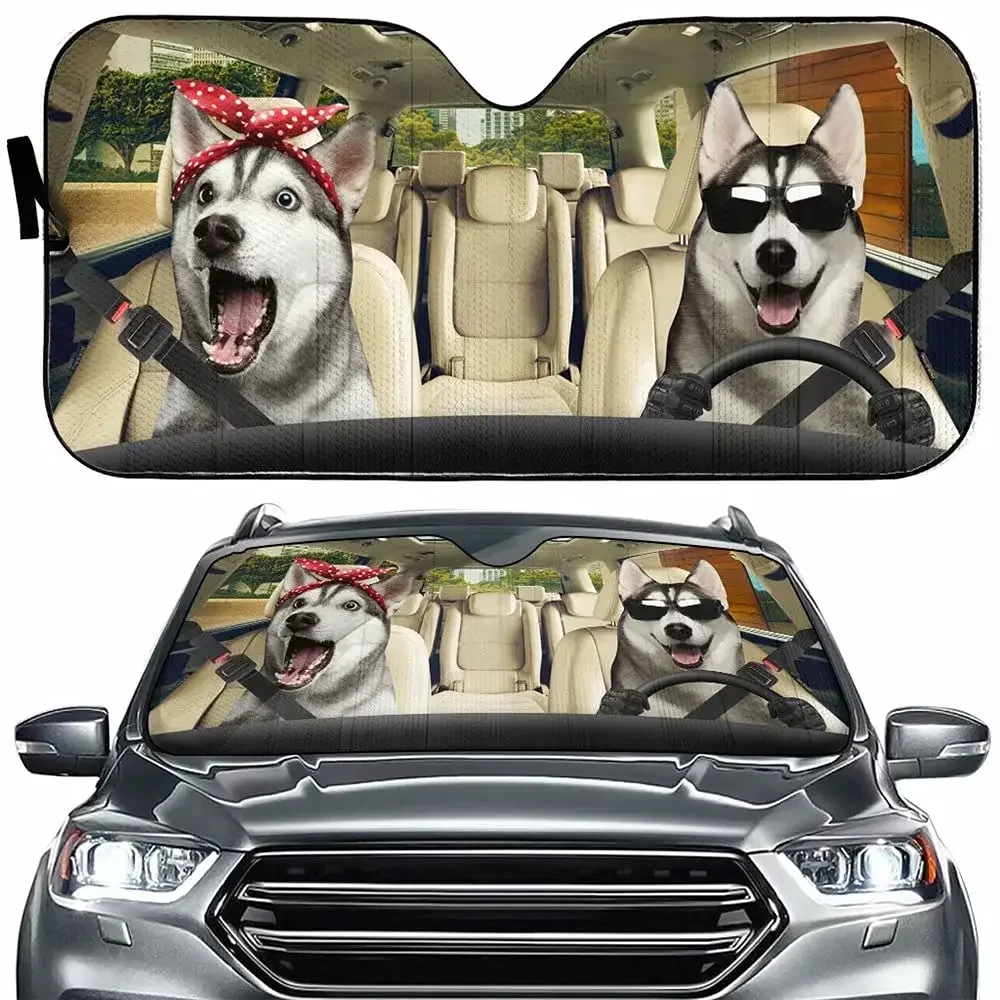 Солнцезащитный козырек для лобового стекла Greture Husky Dog автомобиля внедорожника