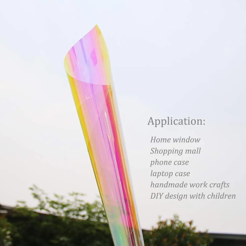 

Rainbow Mirror Protective Film Iridescent Rainbow Mylar Film Transparent Decorative Film Waterproof Self-adhesive,moisture Proof