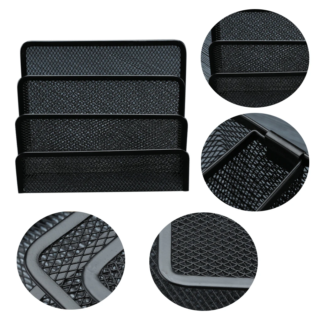 

Tray Desk Organizer Office School Black Metal Mesh Easy Storage File Holder 3 Layers Document Lightweight Multi-functional