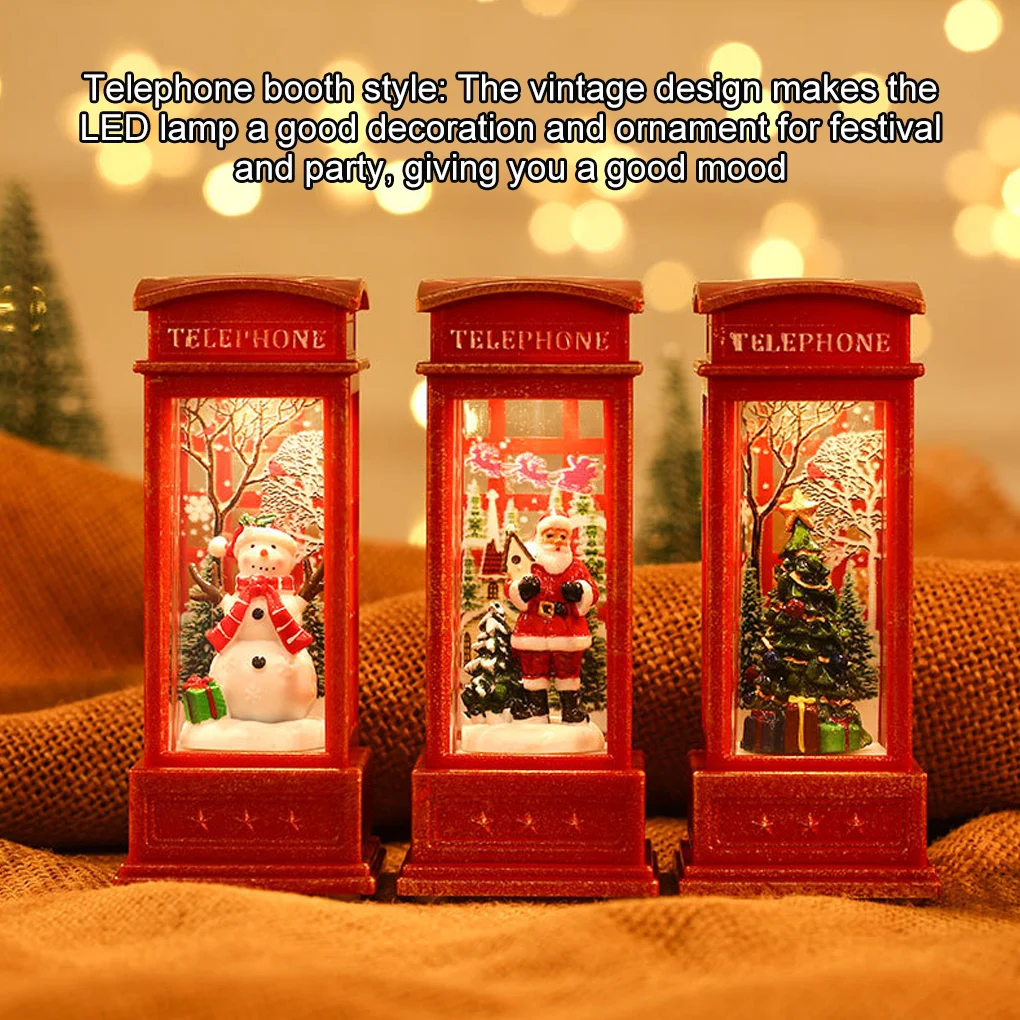 

Lantern Light Christmas Decoration Lamp LED Hanging Telephone Booth Light Party Prop