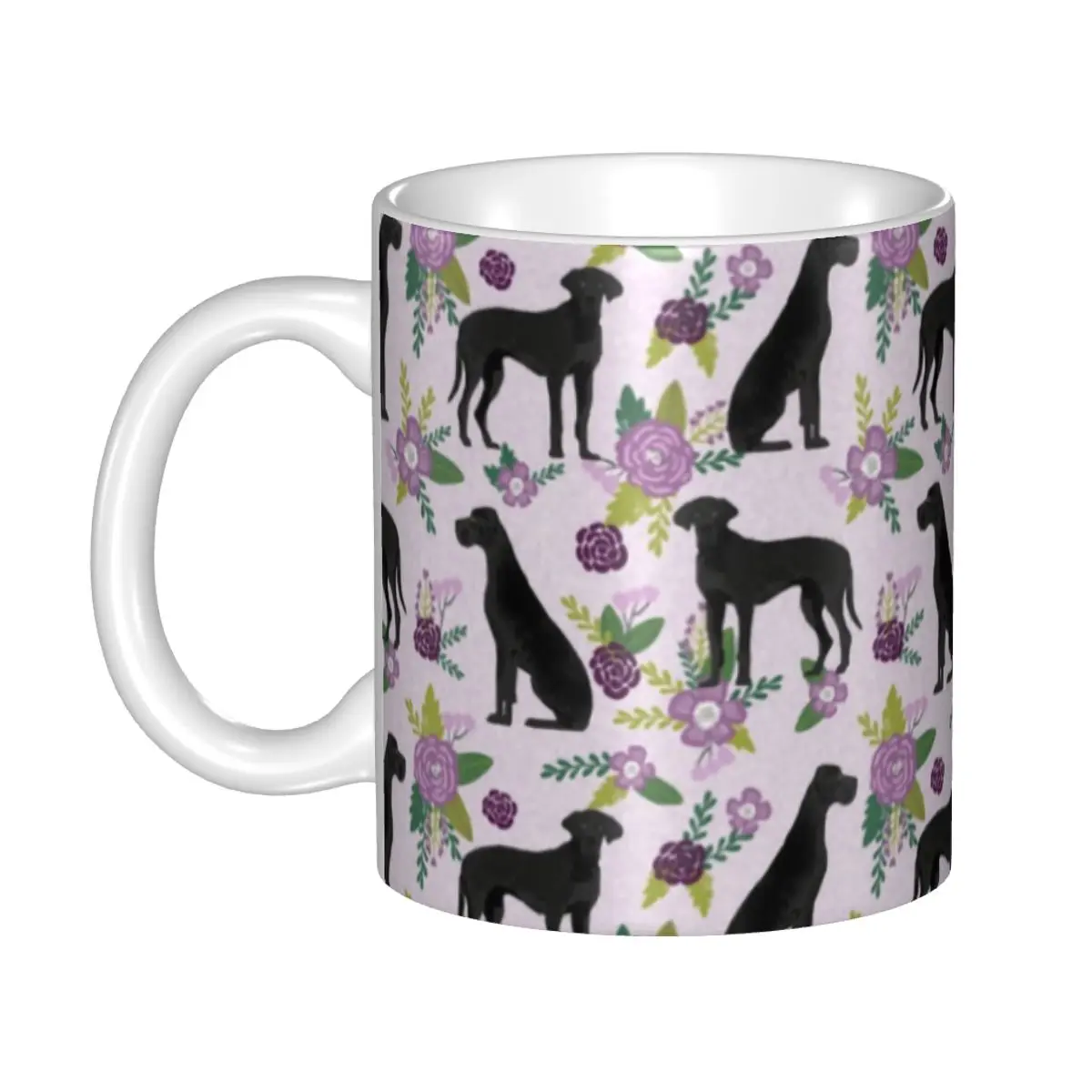 

Персонализированные кофейные кружки с изображением грейдского дога и цветочной собаки, немецкий мастиф «сделай сам», немецкие керамически...