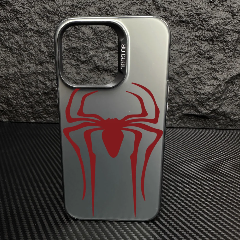 Разноцветный чехол для телефона S-Spider M-Man с логотипом IMD серебристый подходит iPhone