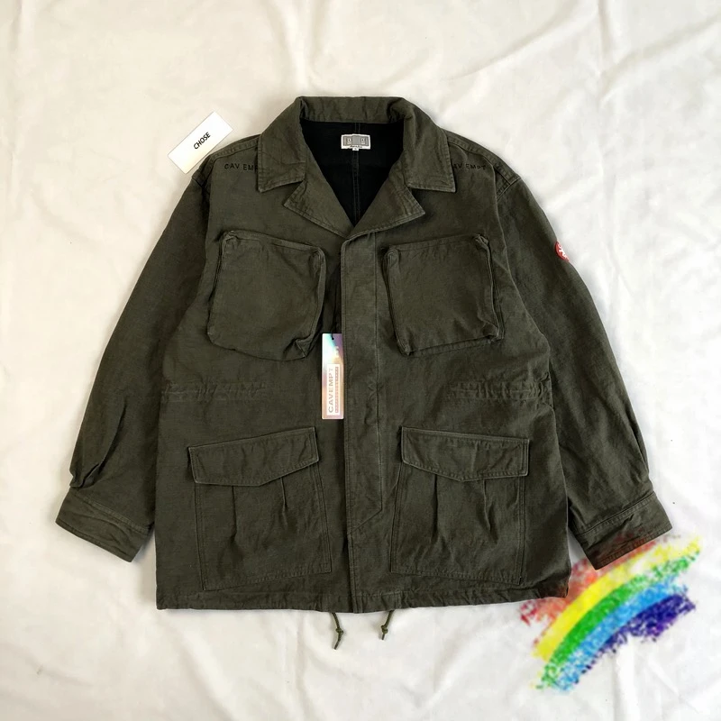 

Куртка из тяжелой ткани CAVEMPT C.E для мужчин и женщин, лучшее качество 1:1, ветрозащитные джинсовые куртки с несколькими карманами и шифрованием Cav Empt