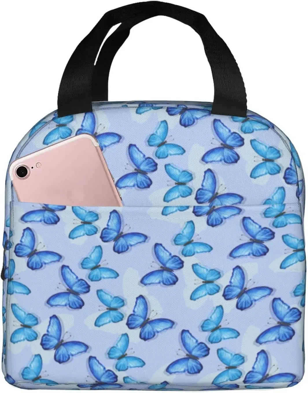 Женский Ланч-бокс с бабочкой Thremal синий для пикника школы офиса работы моющийся