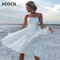 herburnl glitter wedding dress tube top dress pageant elegant sleeveless summer classic bridal beach fashion new