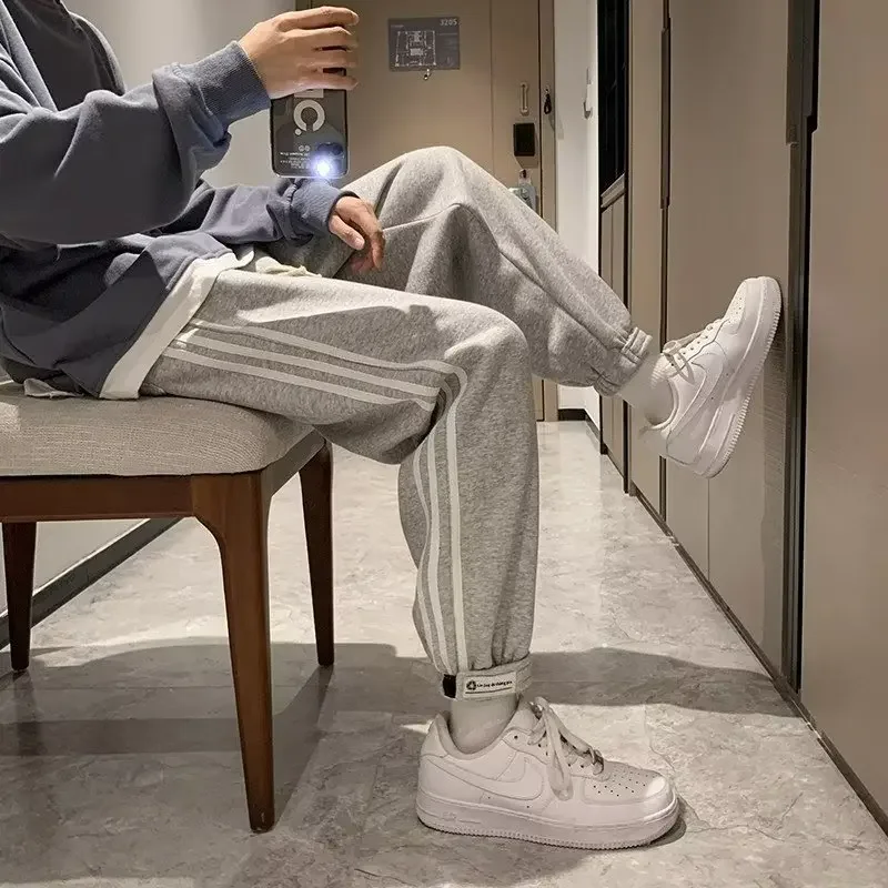 Осень-зима повседневные модные мужские баскетбольные длинные брюки свободного