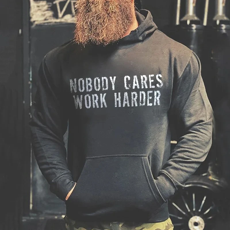 

Badassdude Nobody Cares Work Harder Printing Men's Casual Fashion Hoodie