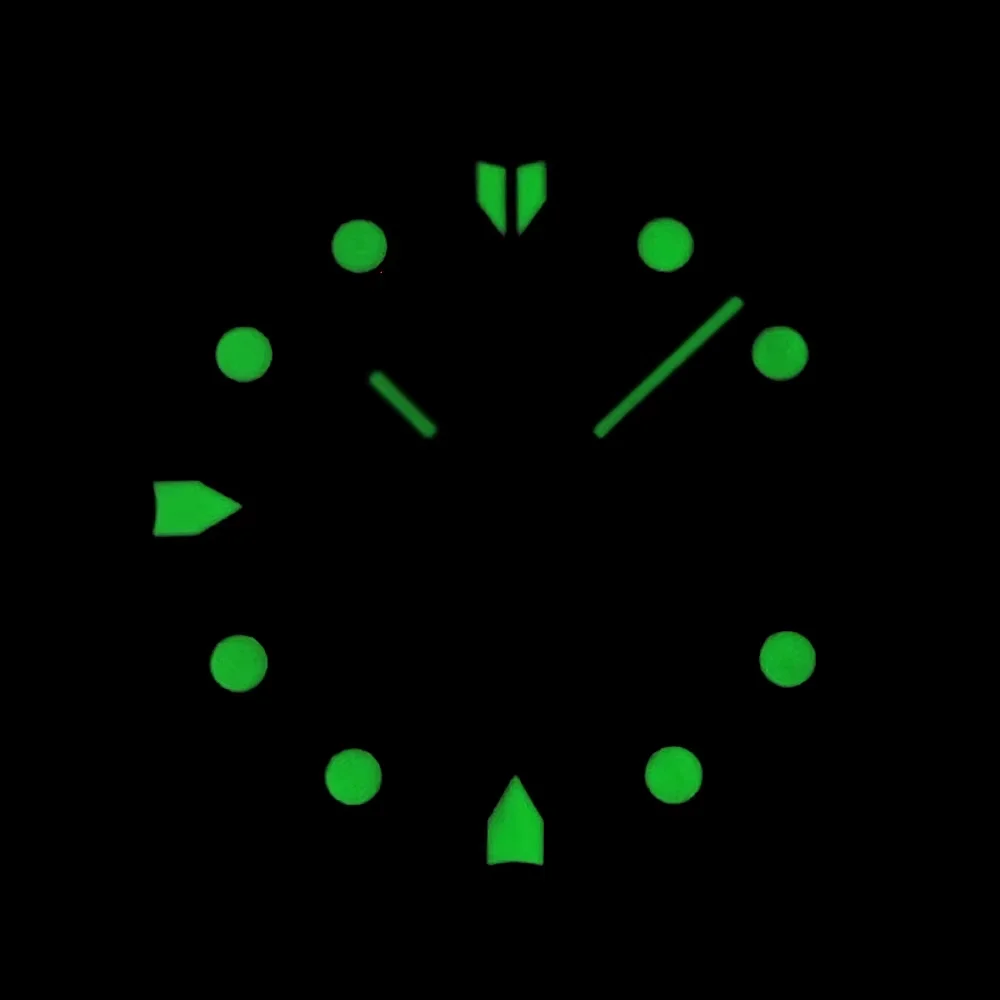 Синие/белые/красные/зеленые часы с циферблатом зеленые светящиеся стрелки 28 5 мм