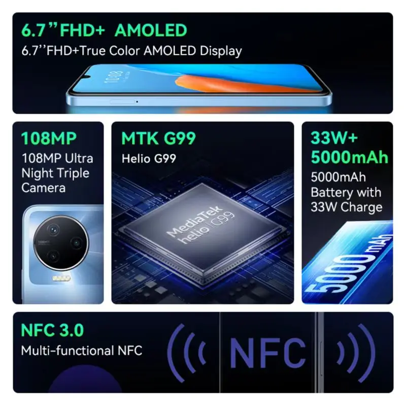 *World Premiere* infinix NOTE 12 PRO 4G NFC Smartphone Helio G99 Processor 6.7