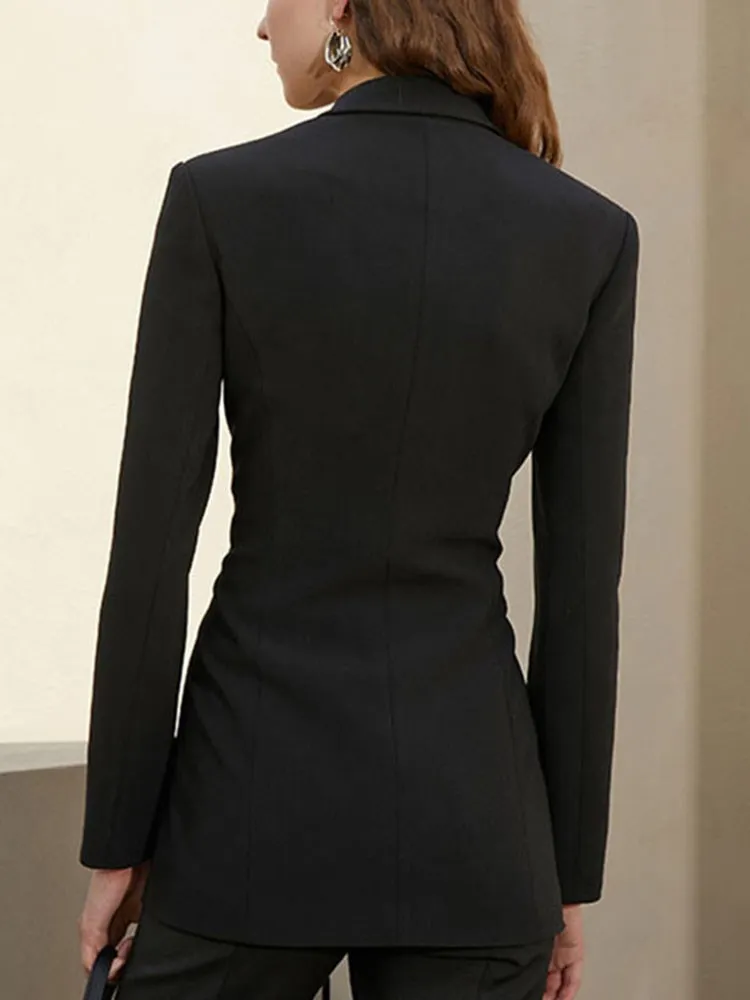 BPN Повседневный лоскутный бандажный блейзер для женщин с отложным воротником