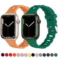 silicone for apple watch band 44mm 40mm 45mm 41mm 42mm 38mm accessories gourmette bracelet iwatch serie 5 4 3 6 se 7 strap 44 mm