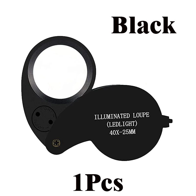 

Карманная лупа 40x со светом