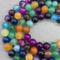 natural loose beads colorful striped agate spacer beads for diy jewelry making