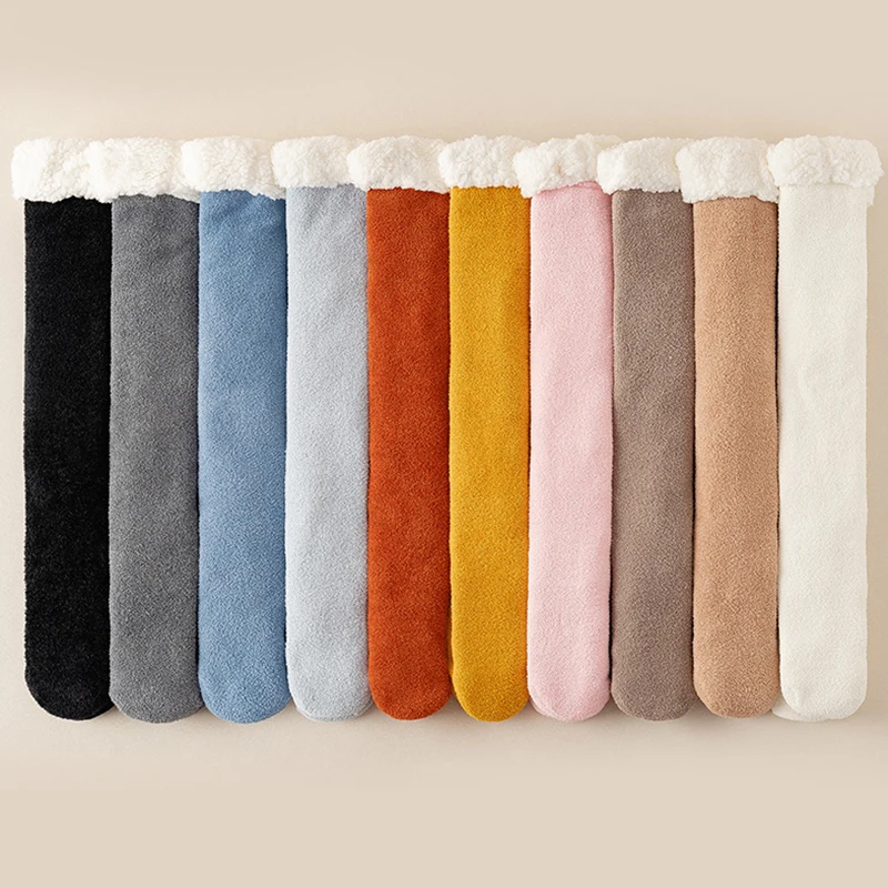 Women's Winter Thermal Wool Boots Socks For Women Harajuku Long Warm Fleece Socks Christmas Socks Xmas Gift Floor Thick Stocking