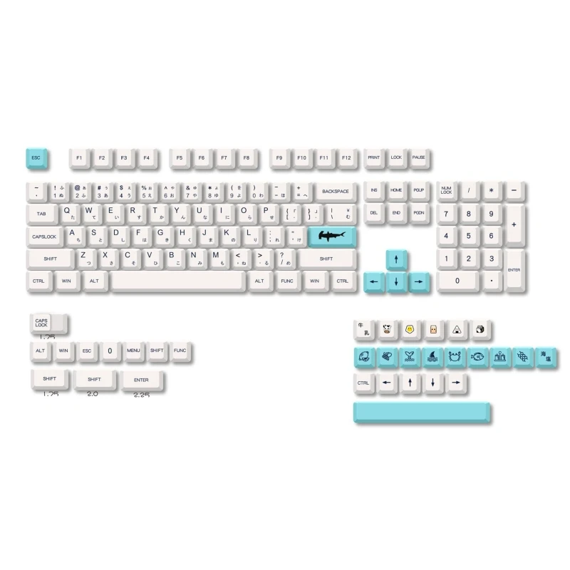 

136 Keys XDA Profile Sea Salt PBT Dye Subbed Keycap for Mechanical Keyboard E8BE