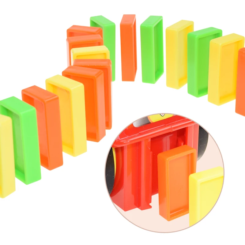 Kids Domino Train Car Set Sound Light Automatic Laying Brick Colorful Dominoes Blocks Game Educational DIY Toy Gift | Игрушки и хобби