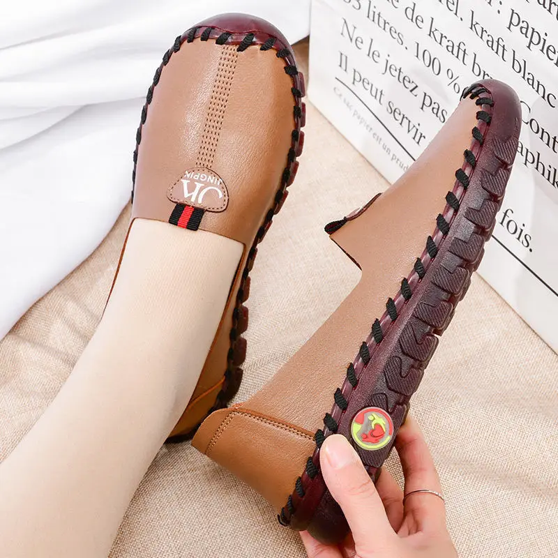 Orthopedic Shoes For Women Spring Summer Leather Moccasins Woman Waterproof Loafers Ladies Ballet Flats Comfortable Driving Shoe