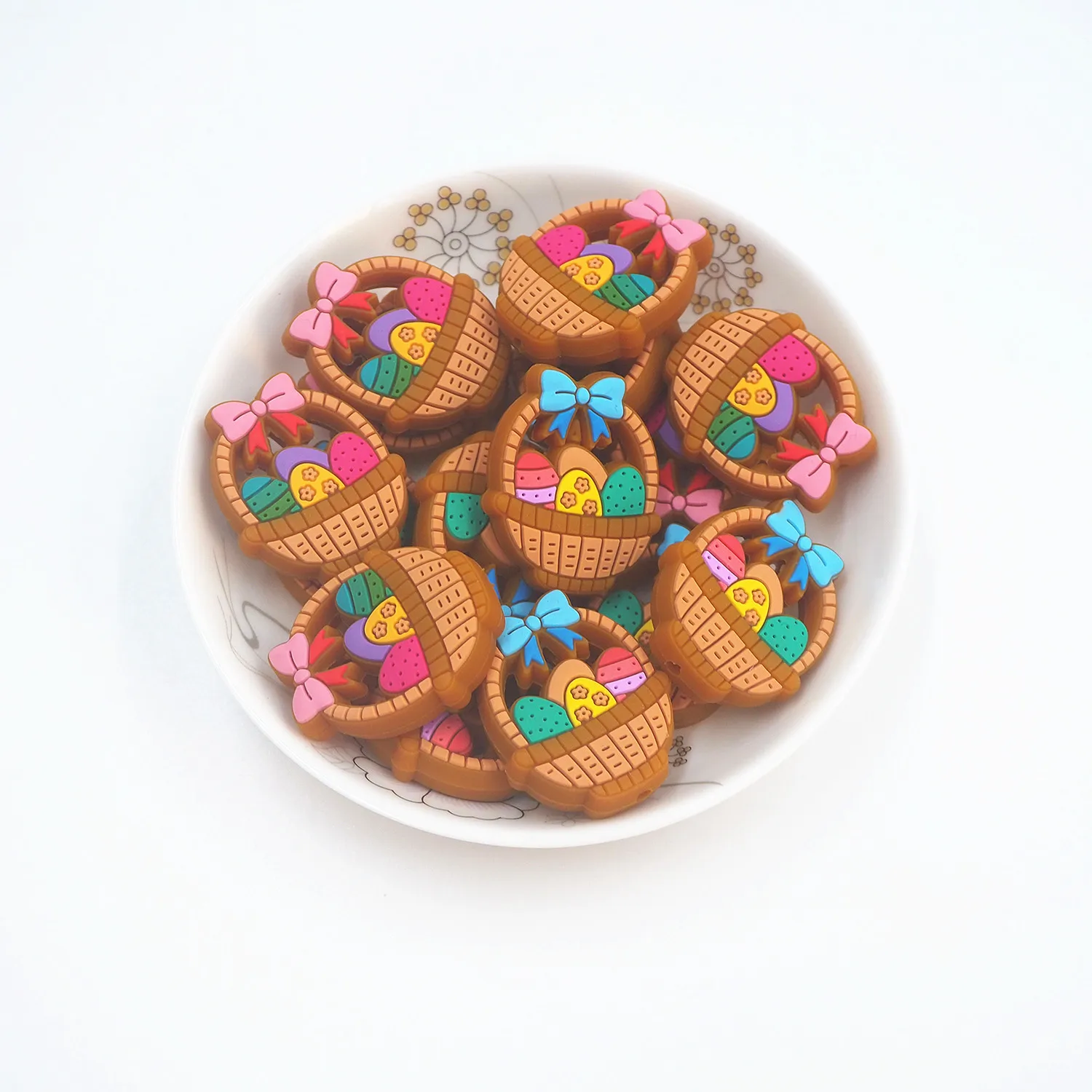 

50 шт., силиконовые бусины Chenkai в виде корзины