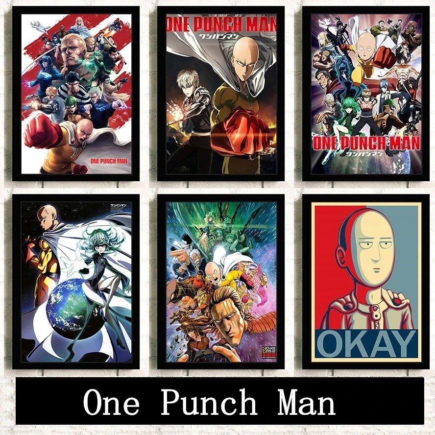

Плакаты с изображением Человека One Punch, японское мультяшное аниме, для гостиной, детской комнаты, искусство, домашний Настенный декор, качественная Картина на холсте
