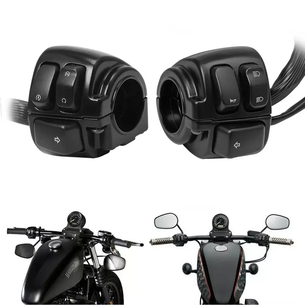 

NEW2023 Motorcycle Black 1" Handlebar Turn Signal Control Switch For Harley XL883 Sportster Dyna V-ROD Softail