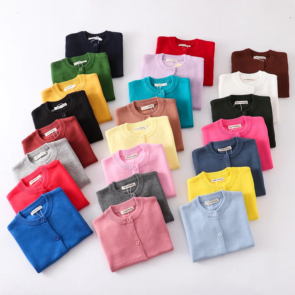 

Boys knitting Sweaters Kids Cardigans Solid O-Neck Spring & Autumn Sweater Baby Girls Cardigans Coat 1-6 year Childrens Clothing