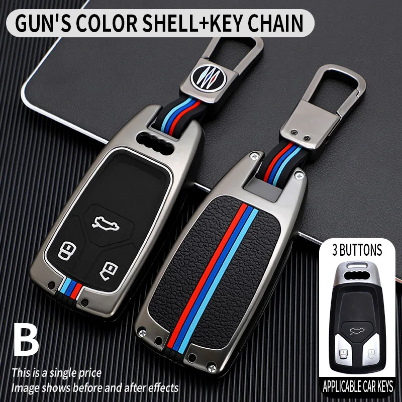 

Car Key Case Cover Key Bag For Audi a1 a3 8v a4 b9 a5 a6 c7 q3 q5 q7 tt Holder Shell Auto Keychain Protect Set Accessories