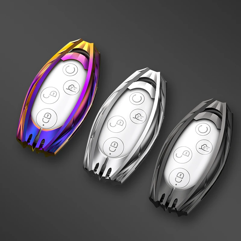 

Mecha Auto Key Case Cover Shell Fob Voor Byd Lied Max Yuan S7 Qin 80 Accessoires Auto-Styling Shell Sleutelhanger Bescherming