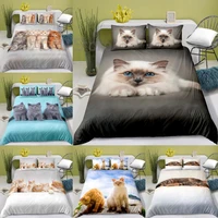 cute pet cat bedding set for bedroom soft bedspreads home dector comefortable duvet cover quality quilt cover and pillowcase