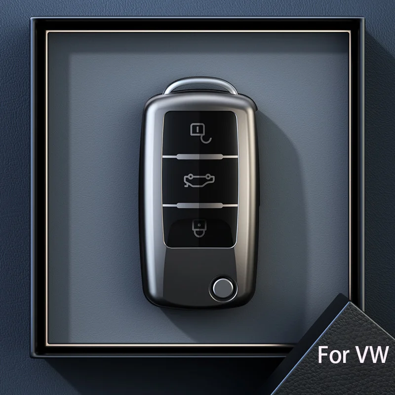 

Титановый серый чехол для VW Volkswagen Polo Tiguan Passat B5 B6 B7 Golf MK6 Jetta Lavida Skoda Octavia, чехол для автомобильного ключа, аксессуары