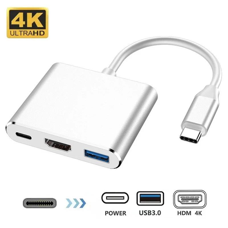 

Адаптер зарядный 3-в-1 с USB 3,0 на 4K, USB 3,0