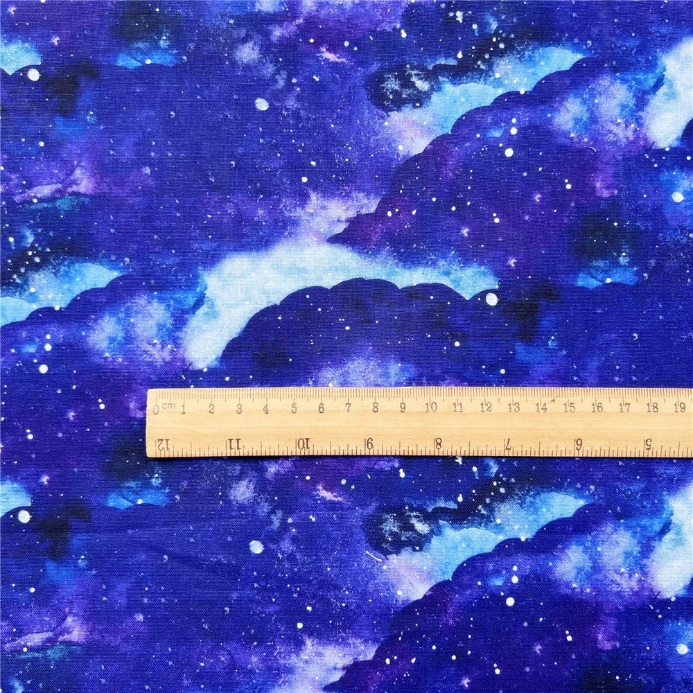 Ткань из 100% хлопка с рисунком голубого космоса звездного неба ткань в стиле