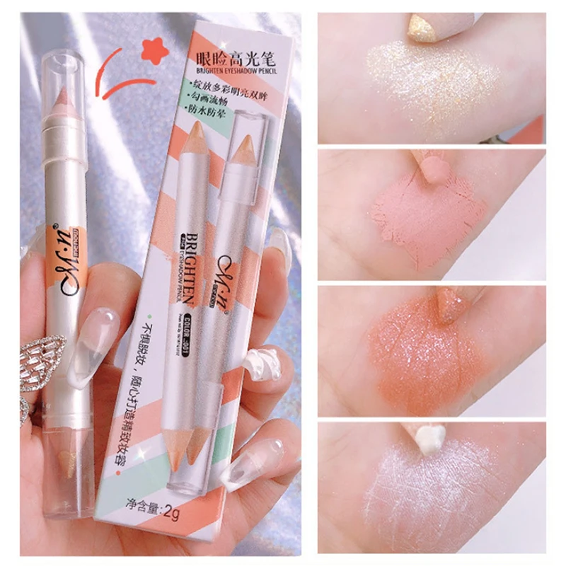 Хайлайтер с двойной головкой карандаш для теней век матовый перламутровый