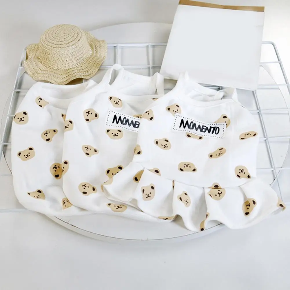 

Costume Practical Cartoon Bear Sleeveless Shirt Pet Supplies Dog Sleeveless Shirt Eye-catching for Home