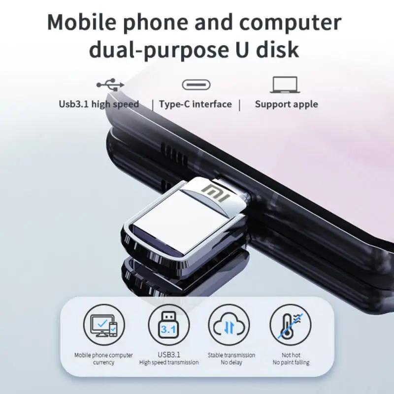 XIAOMI 2 ТБ USB Флешка OTG Металлический 3.0 Pen Drive Key 1 Тип C Высокоскоростной