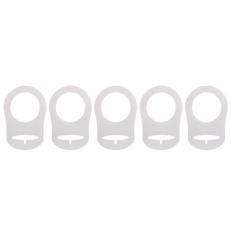 

5Pcs Luminous Silicone Pacifier Baby Dummy Pacifier Holder Clip Adapter Rings