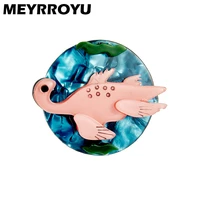 meyrroyu 2022 new fashion acrylic animal round dinosaur brooch female exaggerated cartoon cute badge lapel brooch jewelry gift